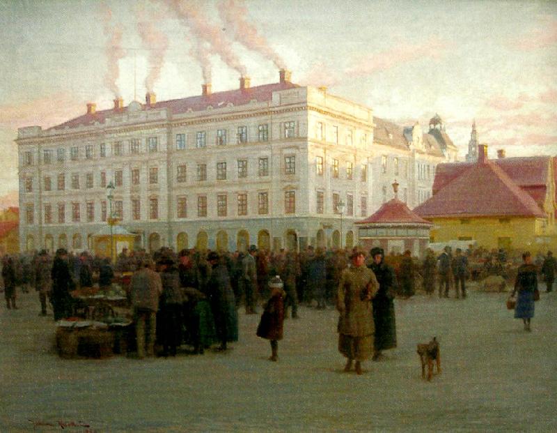 johan krouthen stoa torget oil painting image